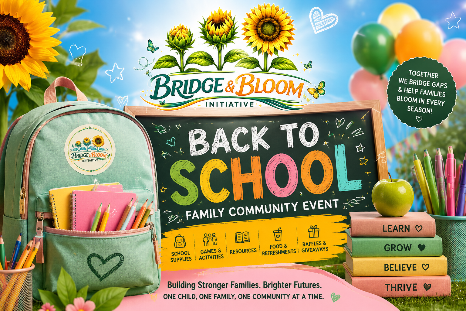 🎒 Bloom into School: Back-to-School Family Drive 🌻